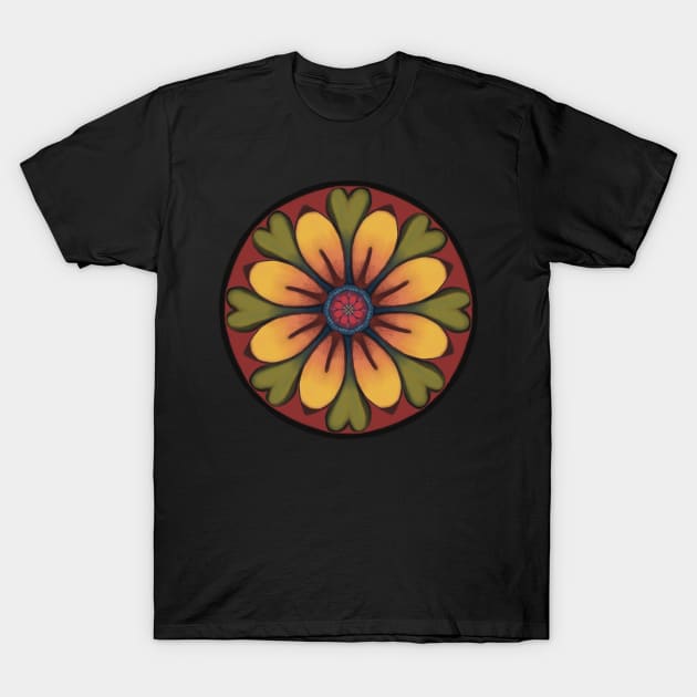 Mandala flower ornament, folkloristic style T-Shirt by marina63